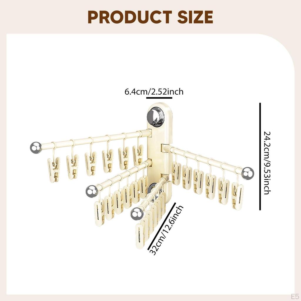 Suction Cup Clothes Rack Foldable or Hanging Laundry Wall Mounted Sock Hanger with