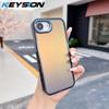 KEYSION Fashion Laser Gradient Colorful Phone Case for iPhone 17e 16e Soft TPU+PC Shockproof Back Cover for iPhone 16e 17e 2026