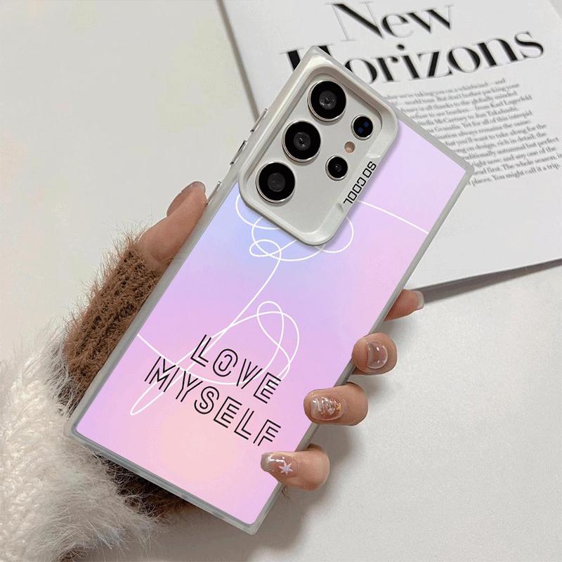 Love Yourself Flower Heart Line Kpop Shockproof Phone Case for Samsung Galaxy S26 Edge S25 Ultra S24 FE S23 Plus S21 Cover Anti