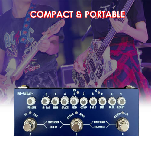 ZEYUAN CUBE BABY Portable Multi-Function Bass Composite Effect Pedal with Music Playback, Phone Recording, and Audio Interface Functions