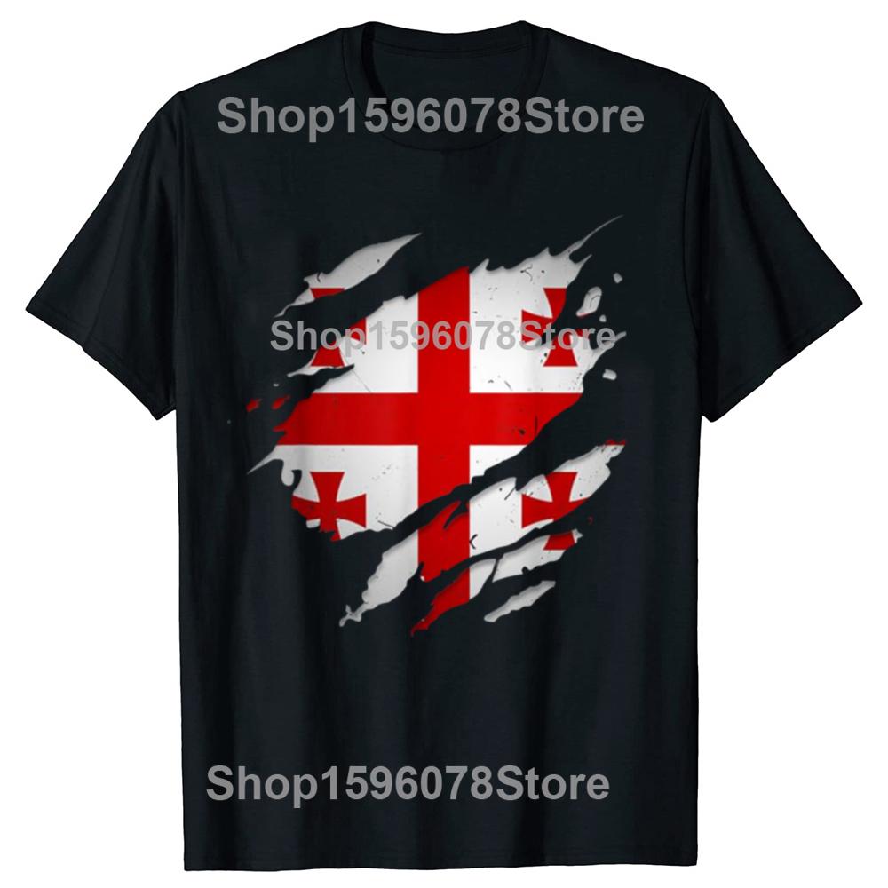 Super Proud Georgian Georgia Flag T Shirts Tee Tops Round Neck ShortSleeve Fashion Tshirt Clothing Basic Loose Style Tshirts