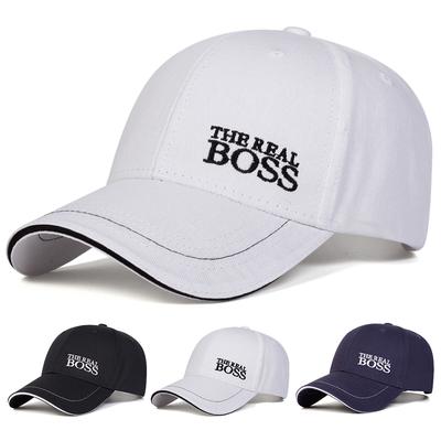 Unisex THE REAL BOSS Betűhímzéses Baseball Sapkák Tavaszi és Őszi Kültéri Állítható Alkalmi Sapkák Hip Hop Sapka Napvédő Sapka