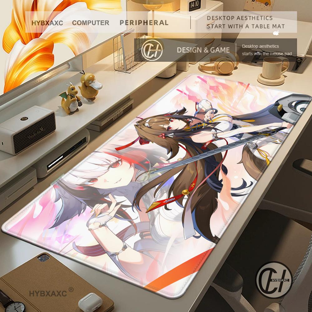 HYBXAXC New Anime Girl Ye Shunguang Mouse Pad Zenless Zone Zero ZZZ Game Character Nonslip Mousepad XXL Keyboard Table Desk Mat