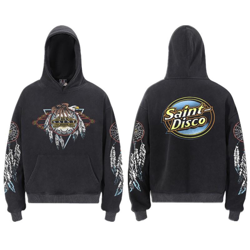Unisex VTG High Street Saint Portrait Pattern Hoodie Sweatshirt