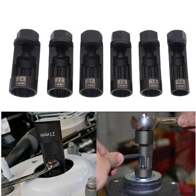 6pcs Suspension Strut Nut Socket Set 16mm 18mm 19mm 21mm 22mm 24mm   Strut Nut Removal Tool Socket Kit