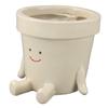Sitting Flower Pot Cute Face Resin Planter Decorative Succulent Flowerpot with Drain Hole for