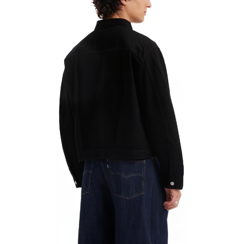 Levis Loose Short American Vintage Collar Denim Jacket Men Jackets Black A9137-0000