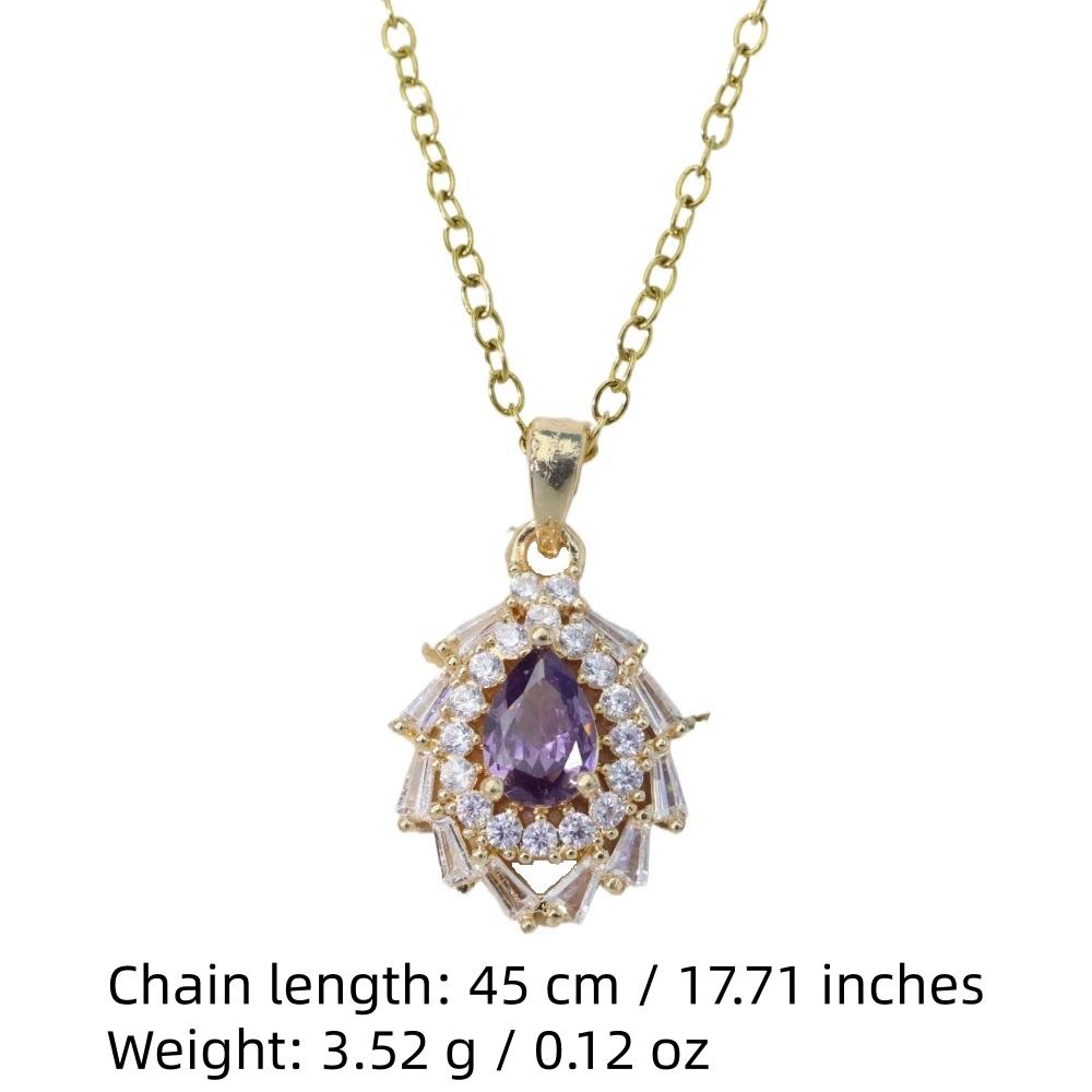 Luxury Drop Shape Pendant Necklaces for Women Fashion Zirconia Necklace Wedding Party Jewelry Accessories