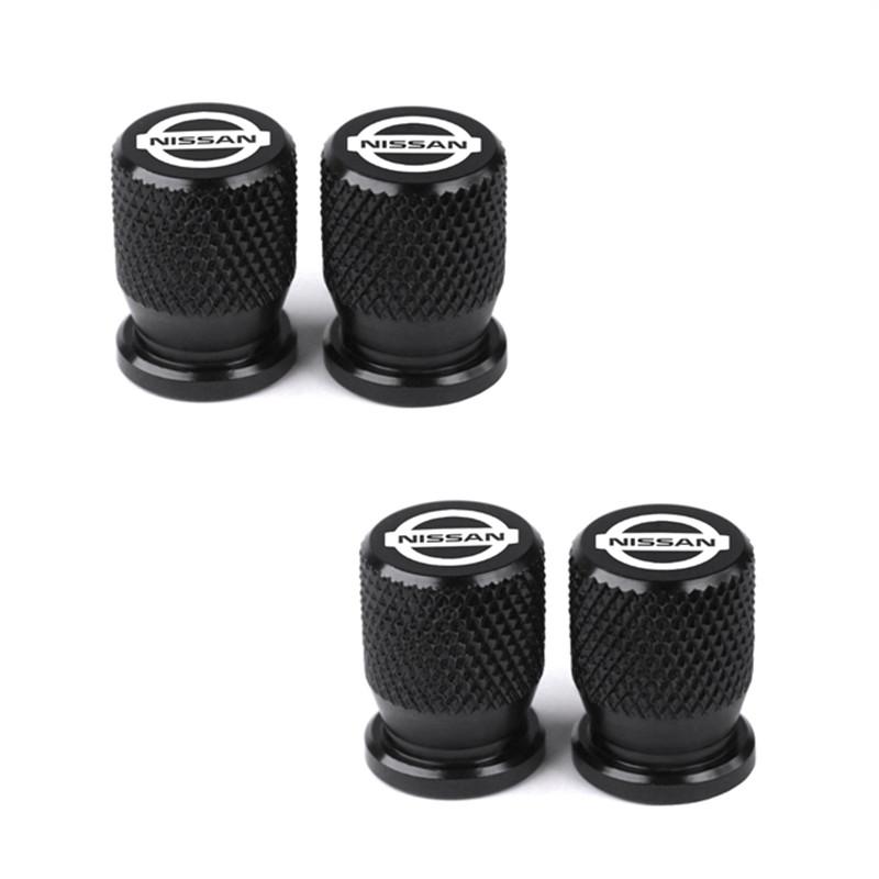 4pcs Car Wheel Tire Valve Caps Aluminum Airtight Covers Badge Emblem for Nissan X-trail Qashqai Note Juke Patrol accessories jbzm1