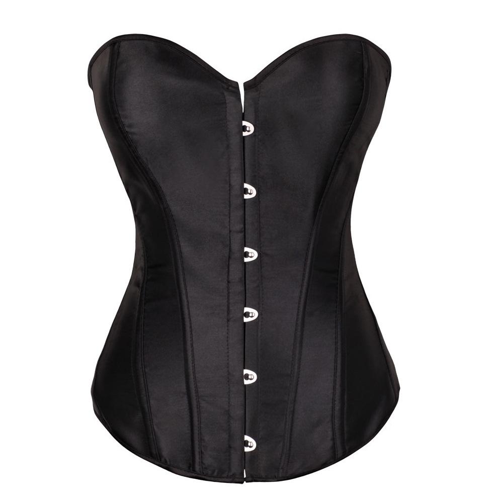 Corset satinat push-up cu control abdominal și tanga