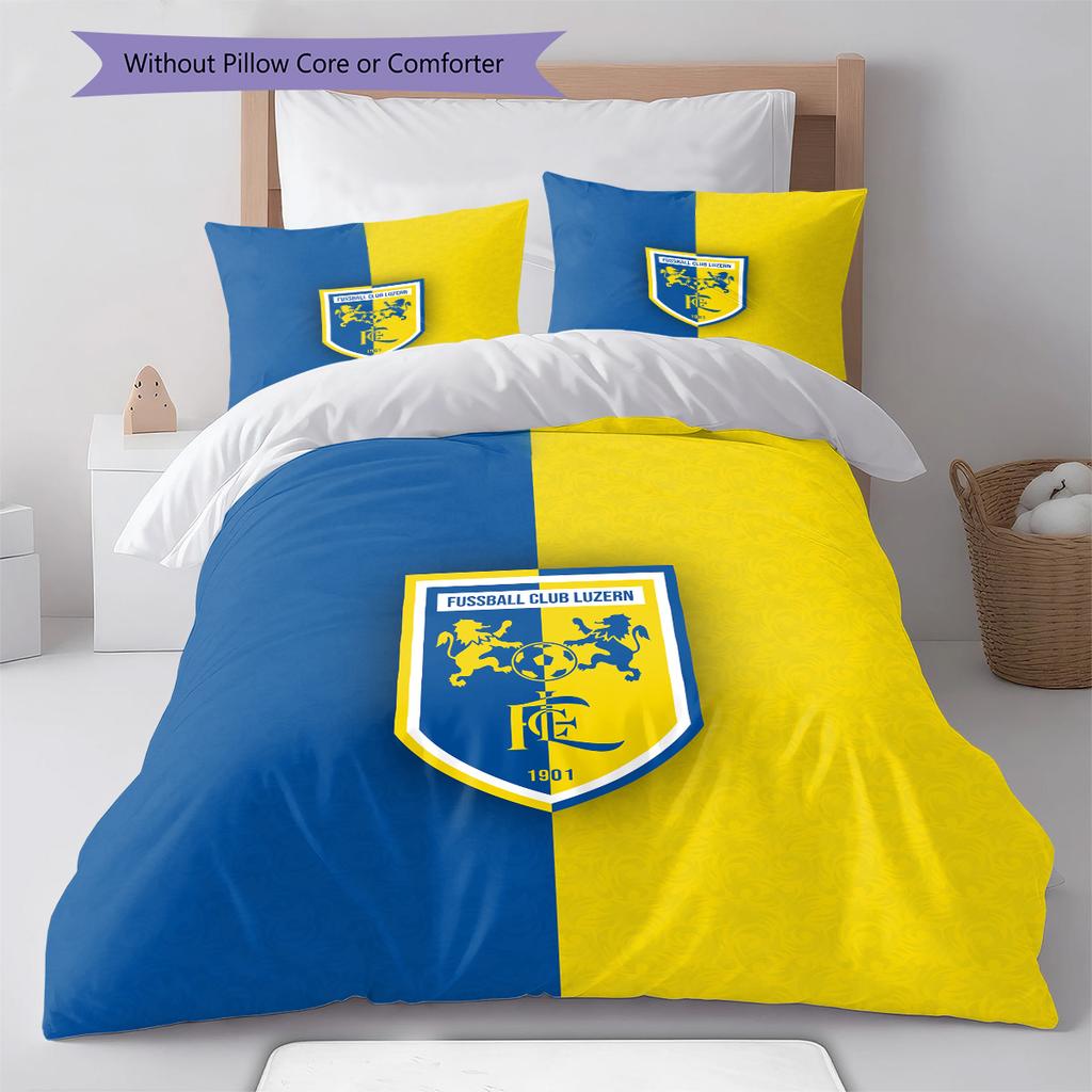 Set Biancheria da Letto con Fantasia FC Luzern Copripiumino Federa Decorazione per la Casa Regalo (1 * copripiumino + 2 * federa, senza nucleo)