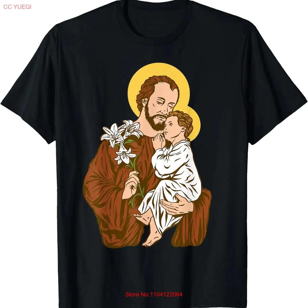 St Joseph And Child Jesus Consecration 2021 Catholic Saint T Shirt Vintage Fashion Homme Comfortable Streetwear Slightly