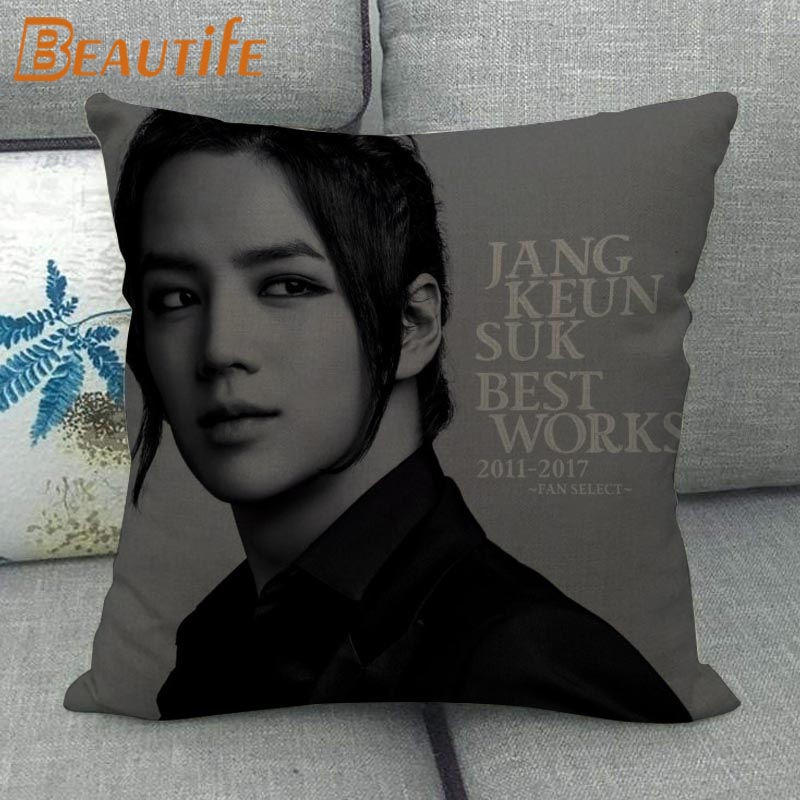 Custom Jang Keun Suk HOT KPOP Pillowcase 45X45cm Wedding Decorative Eco-Friendly Cotton Linen Fabric Pillow Case