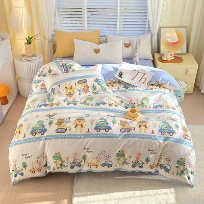 Cartoon Duvet Cover for Children's Bedroom Single Double Bed Size Soft 100% Cotton Duvet Cover and Pillowcase Set for Adult