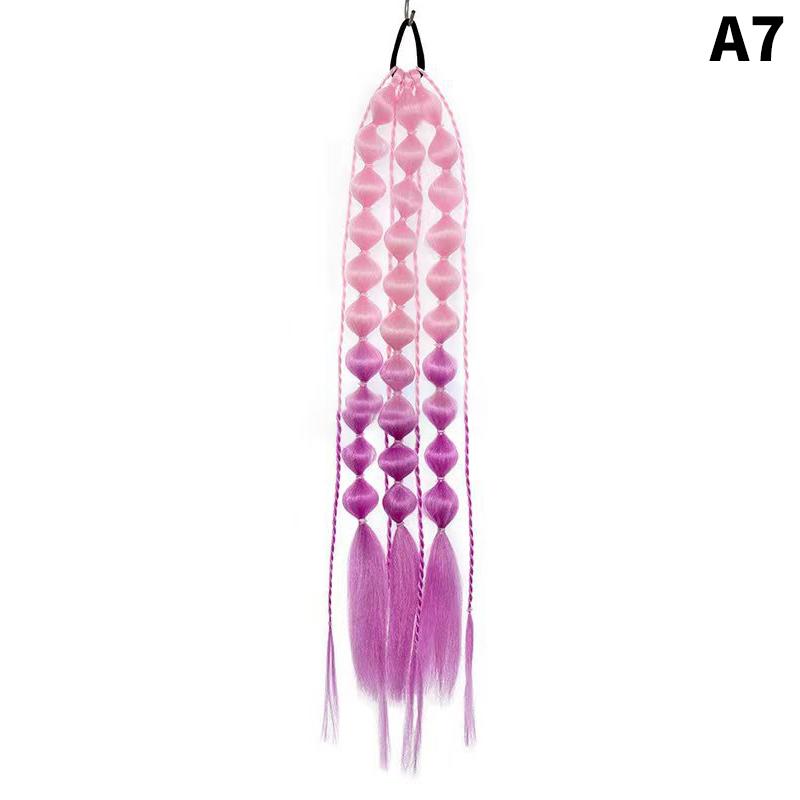 1Pcs Synthetic Wig Lantern Bubble Ponytail Multicolour Fake Braid  Girl Street Photo Modeling Lantern Long Braid
