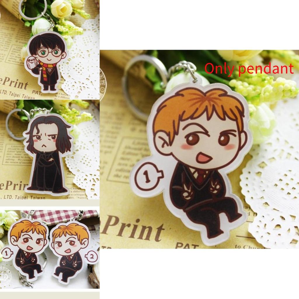 Cartoon Harry Potter Snape Malfoy George Bill Movie Character Pendant Keychain For Gift Giving And Travel Souvenir