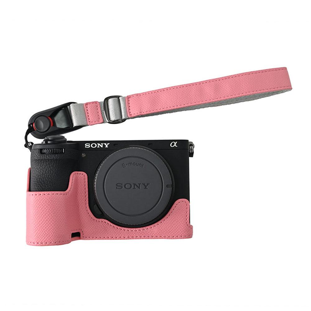 PU-Leder Kamera Halbtasche für Sony A6700 Akkuöffnung Abdeckung Skin