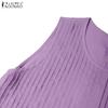 ZANZEA Women Summer Round Neck Casual Sleeveless Long Dress