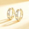 Anziw New Cute Four-Leaf Clover Moissanite Chunky Earrings S925 925 Silver Hoop Earrings for Women Lucky Fine Jewelry Gifts