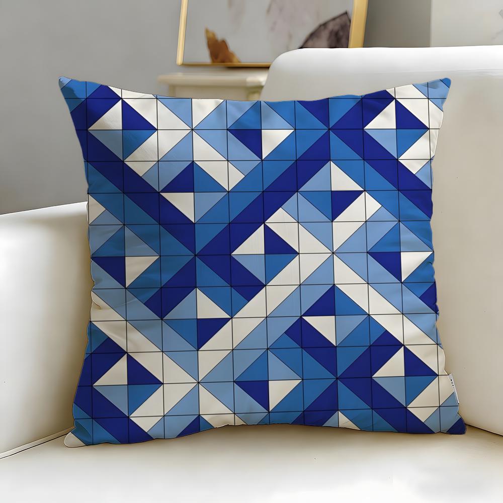 Log Cabin Pattern Cushion Cover Soft EasyWash Pillow Case Versatile for Couch Bed Travel and Office