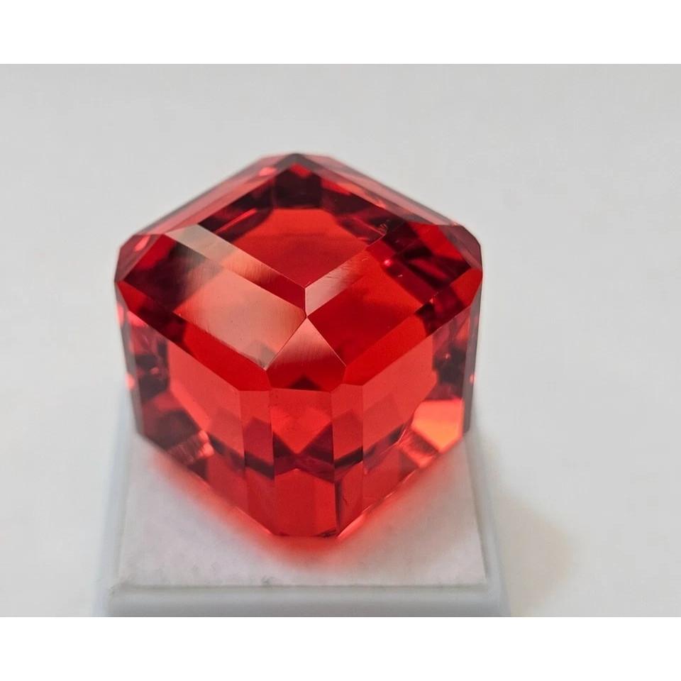 Red Orange Mexican Fire Opal Cube Cut Natural Certified Loose Gemstone
