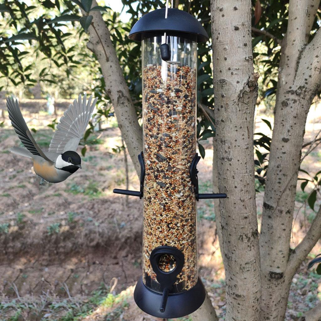 Hanging Wild Bird Seed Feeder Bird Food Dispender Feeding Tool Outdoor Garden Yard Outside Decor