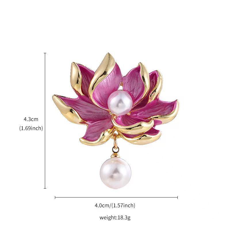 High-end Lotus Brooch Women's Chinese-style Cheongsam Brooch Pin Suit Jacket Buckle Pin Antique Style