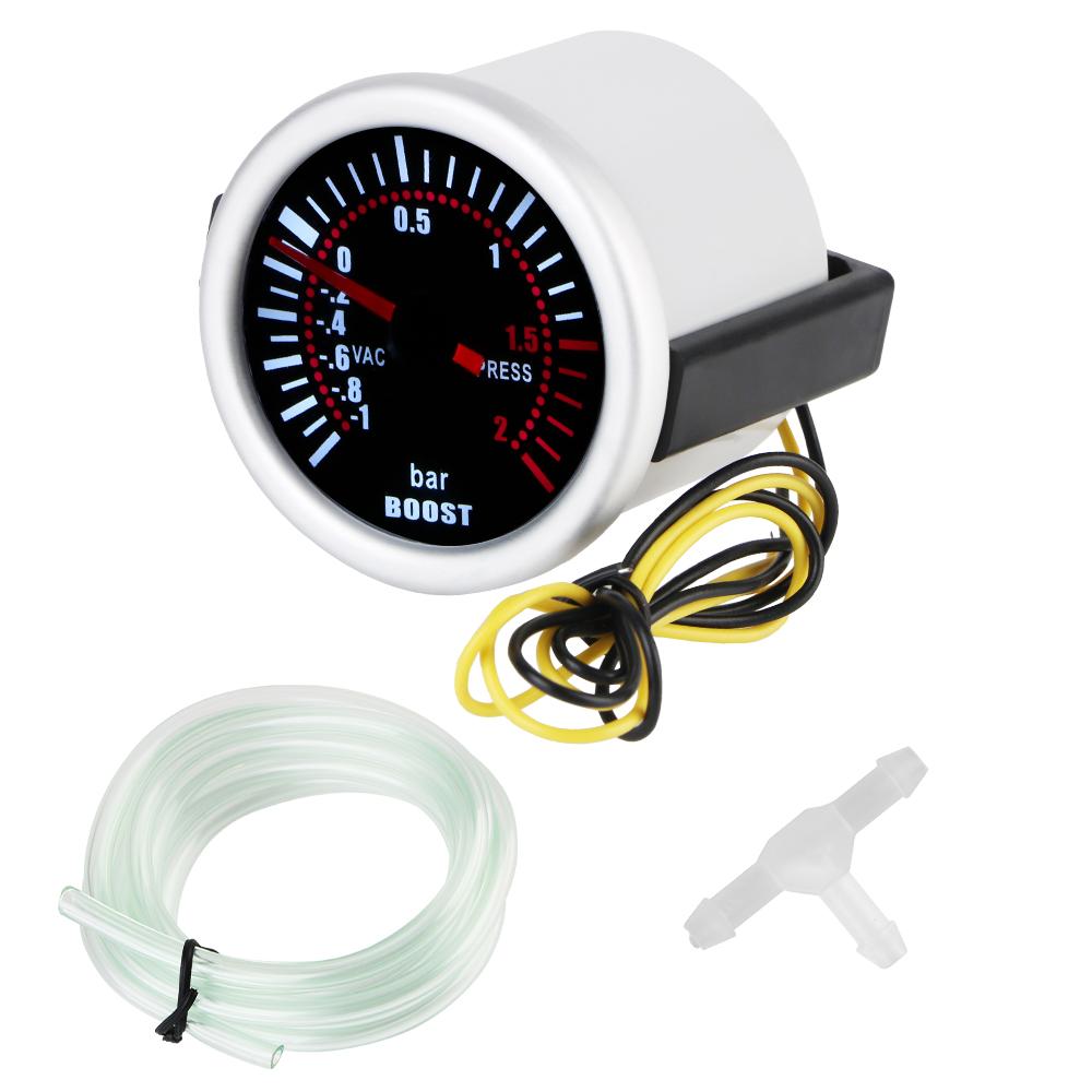 

Турбоманометр, турбонаддув, универсальный 2-дюймовый 52-миллиметровый белый светодиодный фонарь, дымчатая линза 12 В -1~0~2 бар, модификация автомобиля белый