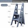 ZISIZ Multi-functional 4-Step Solid Wood Folding Ladder Chair