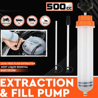 500ML Car Oil Fluid Extractor Filling Syringe Bottle Transfer Fuel Extraction Liquid Oil Auto Manual Brake Oil Pump