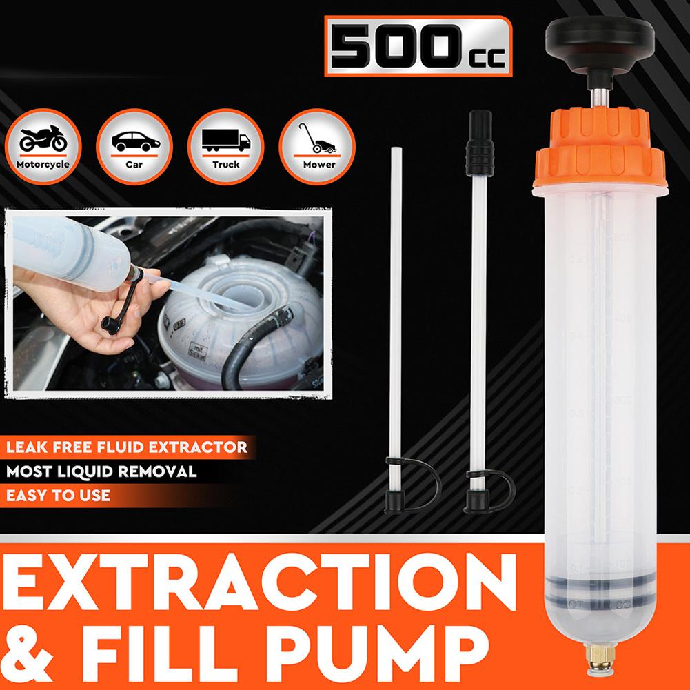 500CC Automotive Fluid Extractor Pump Efficient Vacuum Capacity Oil Inhalation Large Syringe Hose Syringes With Change Manu B3G3