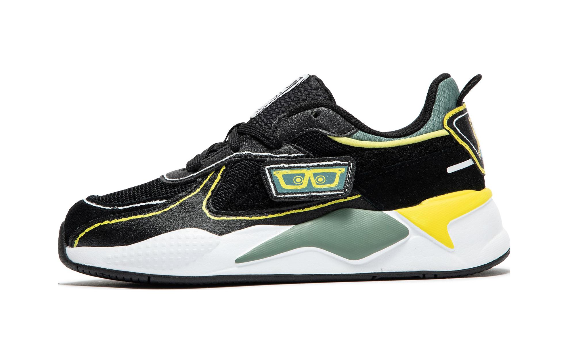 

PUMA X SPONGEBOB Synthetic Leather, Textile Low top Kids Lifestyle Shoes Black Children Aged 3 7 Years Old 393891-01 32