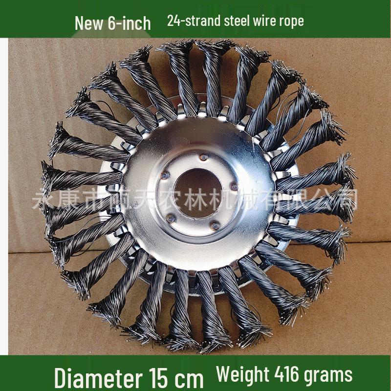 6, 8, 10-Inch Steel Wire Weeding and Rust Removal Disc for Lawnmower Brush Cutter