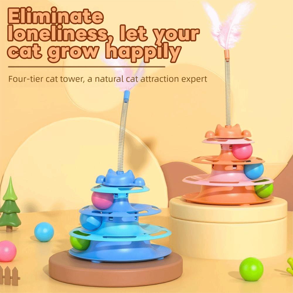 Physical Exerciser Kitten Toys 3 Layer Pet Plaything Fun Puzzle Game Cat Toy Tower  Multi-Cat
