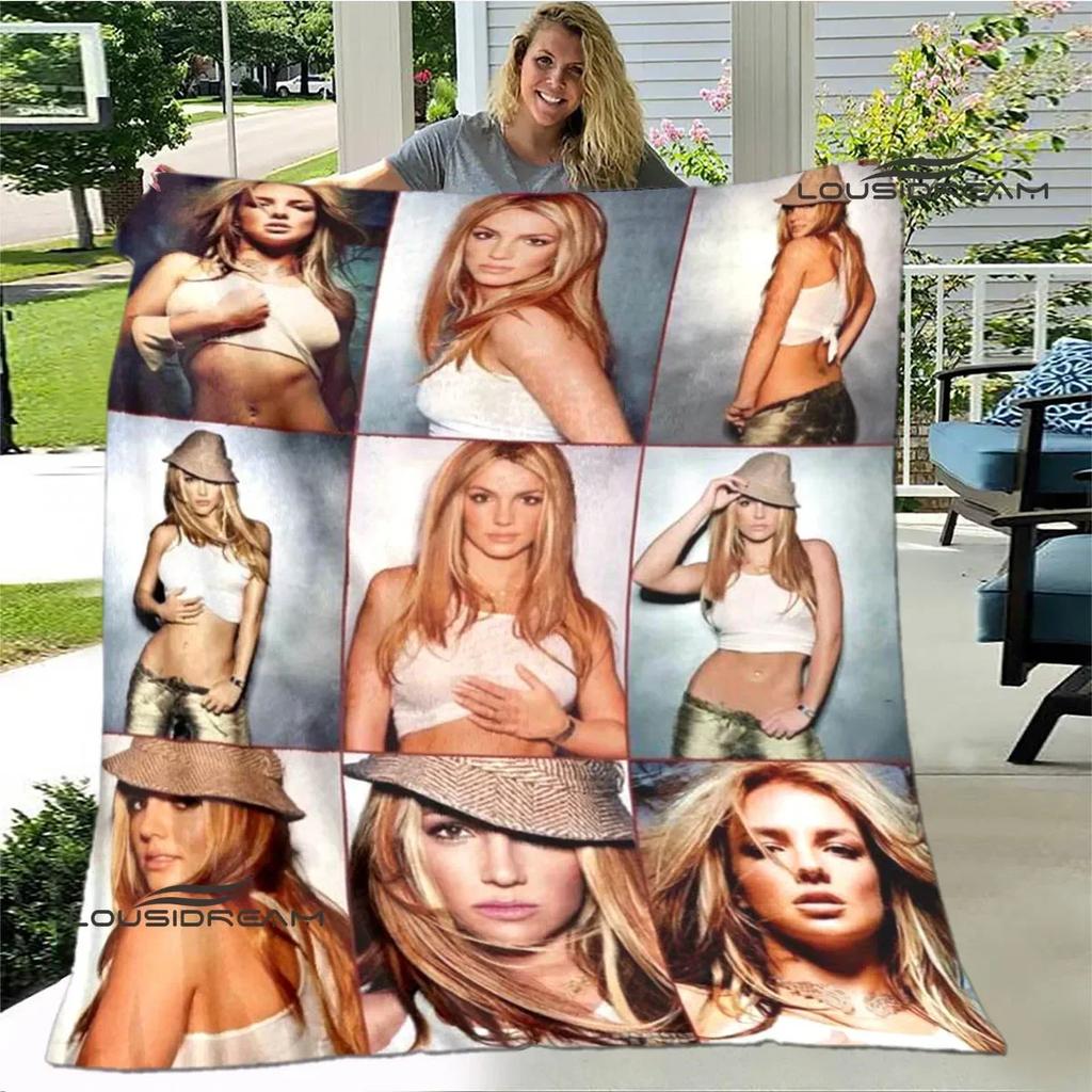 Star Britney Spears Printed Blanket Flannel Warm Blankets Soft And Comfortable Blanket Bed Linings Cubre Cama Birthday Gift