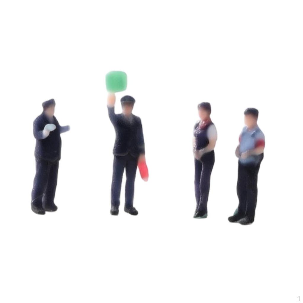 4 Pieces Railway Station Workers 1/160 Size Worker Figurines 3D Printed
