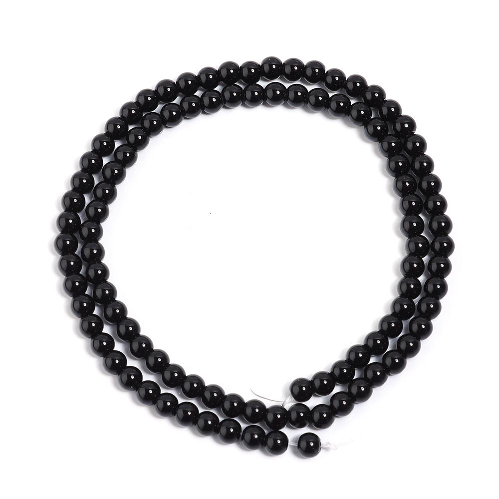 

4 6 8 10 12mm Black Glass Beads Smooth Round Loose Spacer Beads For Jewelry Making DIY Handmade Bracelets Necklace Accessories