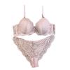European and American lace sexy steel ring bra gathering adjustment type closed breast underwear women's thin bra