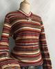 Trendy Plaid Knit Off-Shoulder Ruffle Sweater