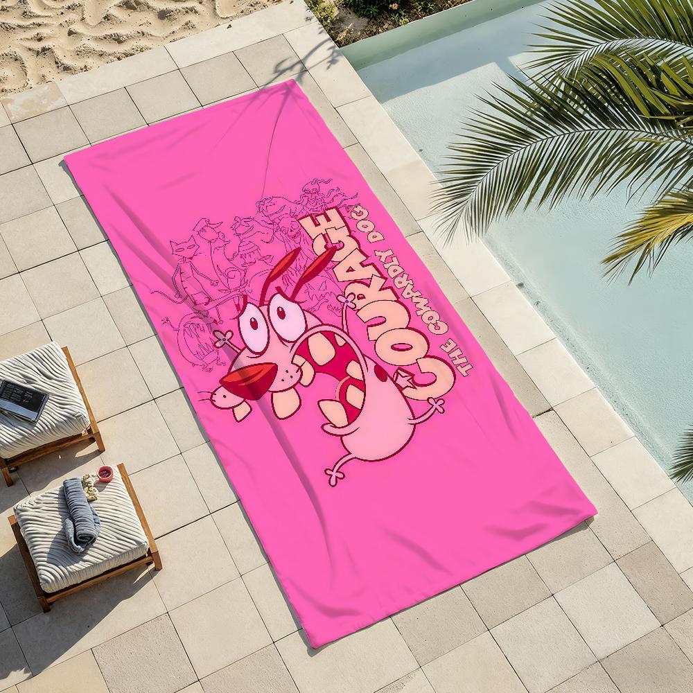 Funny C-Courage the C-Cowardly Towel Drying Bath Towel Applicable To Light Swimming Camping Yoga Beach Out