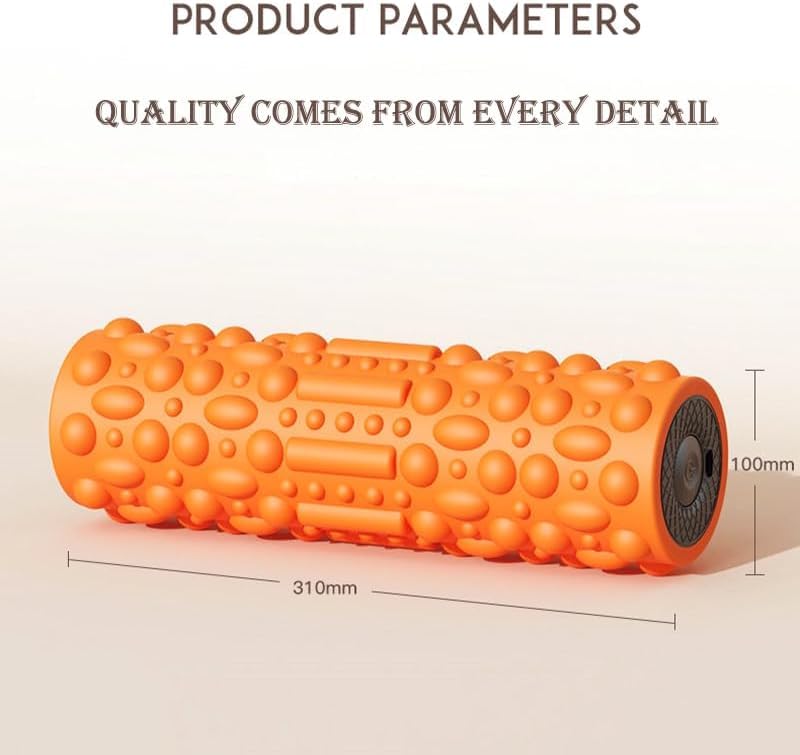 LYMCY Electric Foam Vibration Stretch Roller with 3D Massage Beads Patent Myofascial Release USB High Durability ABS Suitable for Roller, [Design