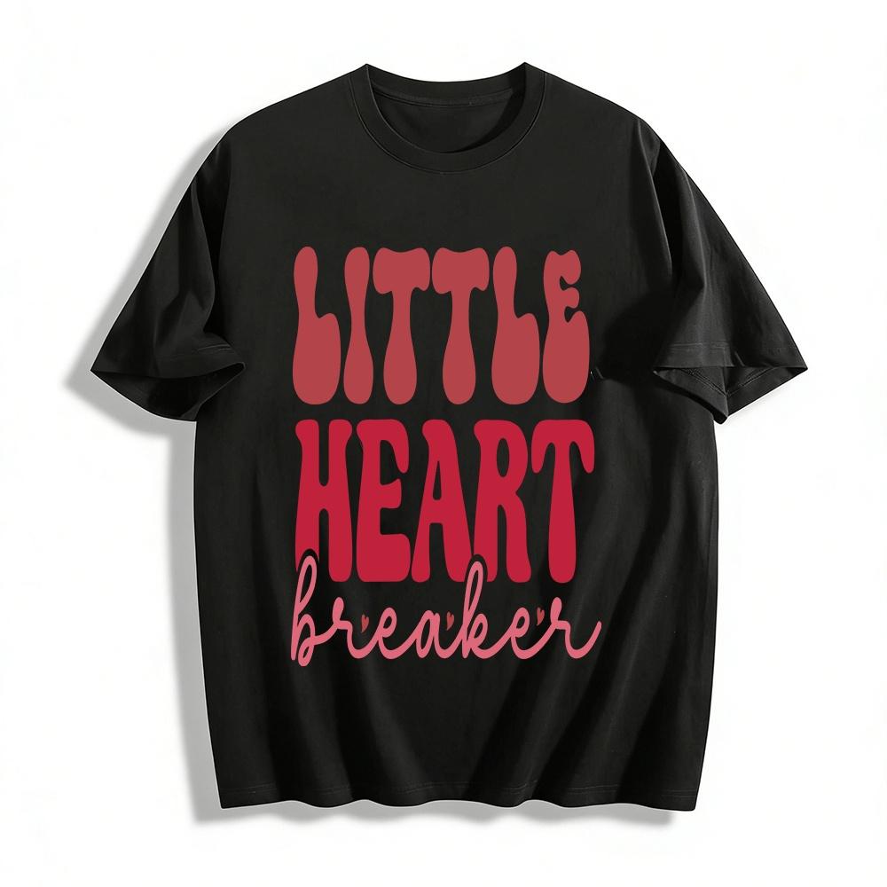 Little Heart Breaker Graphic Tee Cute Valentines Day Kids T-shirt Pure cotton T-shirt XXS