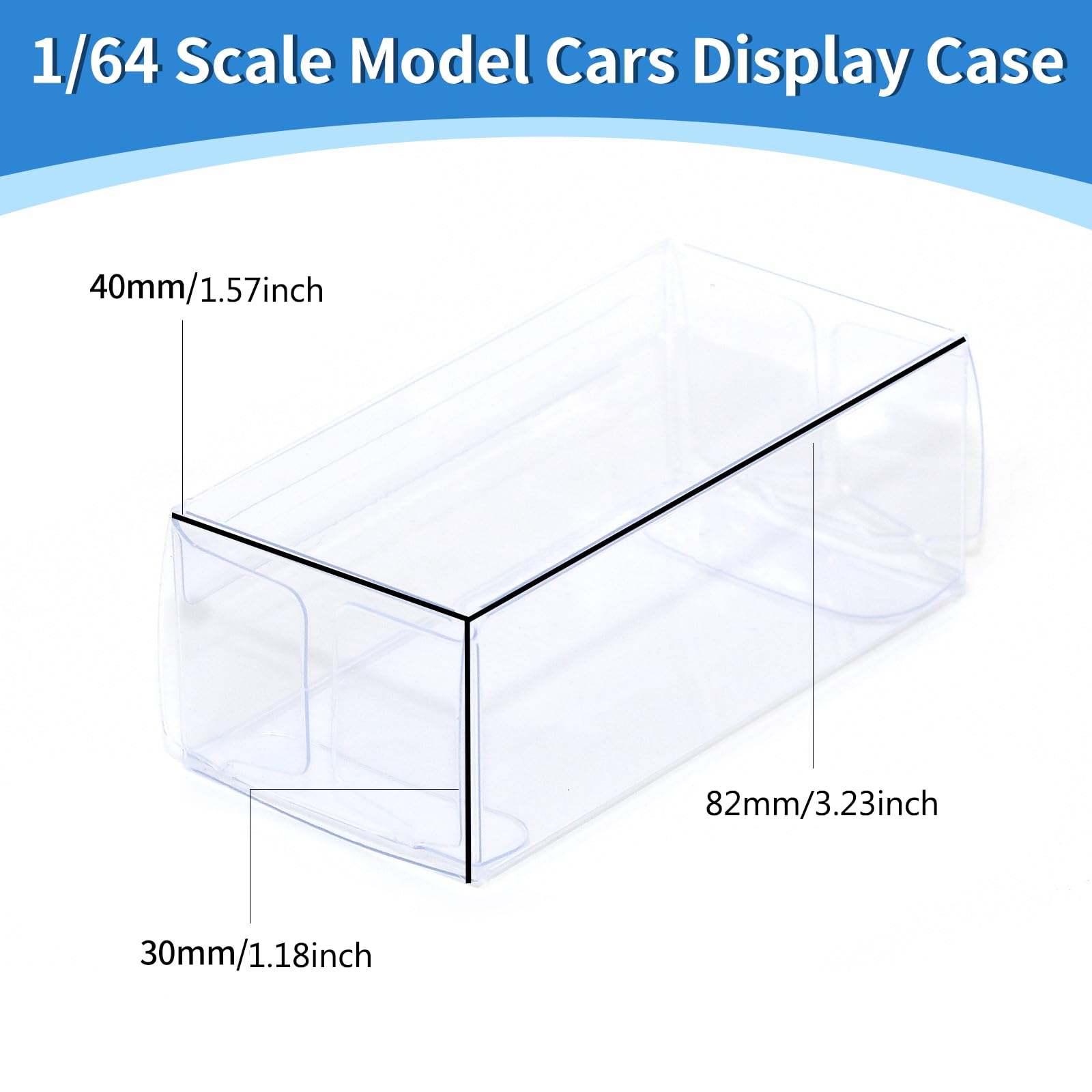 

Car Display Case, 1/64 Scale Vehicle Model Display Boxes Clear Plastic Toy Car Model Display Boxes for Hot Wheels and Matchbox 10pcs