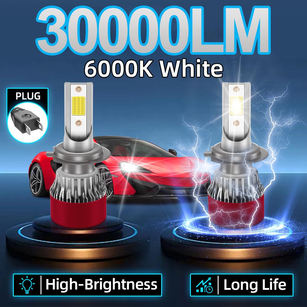 H7 LED headlight Bulbs Hi/Lo beam Car Lights 30000LM 180W High intensity COB Chips Headlight Lamp For DC12-24V Cars