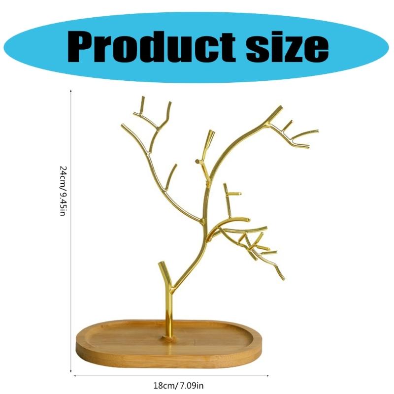Metallhalsbandshållare Bekväm Halsbandsställ Trädform Stilfull Smyckeshållare Halsbandsorganisatörer för Smycken