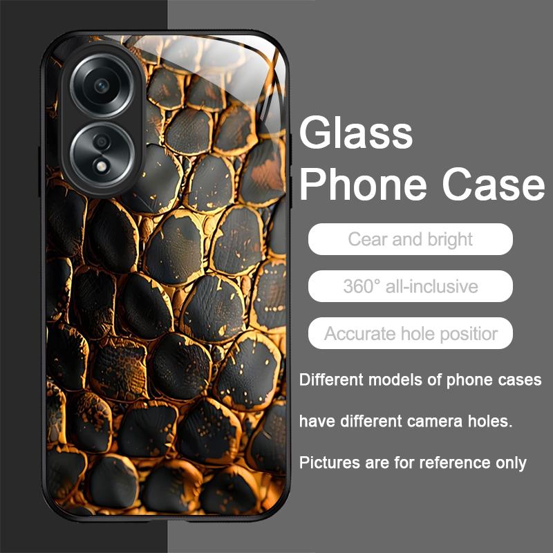 Art Black Golden Scale Texture Printed Tempered Glass Phone Case for Xiaomi 14 Pro+ 15 Ultra 15T 14T 13 12 11T Lite 10 5G Cover