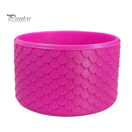 Reusable Silicone Bottle Boot Cup Boot, Fish Scale Pattern Decor, Soft Elastic Water Anti Scratch Accessory Protective Sleeve, Anti-Slip Bottom Cover
