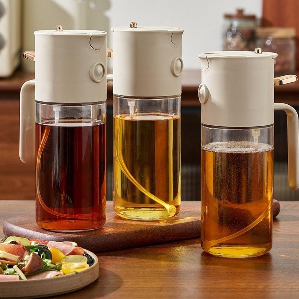 Glass 2-in-1 Oil Sprayer 580 ML Oil Dispenser Practical Dual-Purpose Oil Bottle  Barbecue Cooking