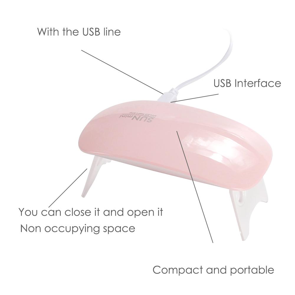 Cheap 6W UV LED Lamp For Nails Portable Mini USB Cable Gel Varnish Nail