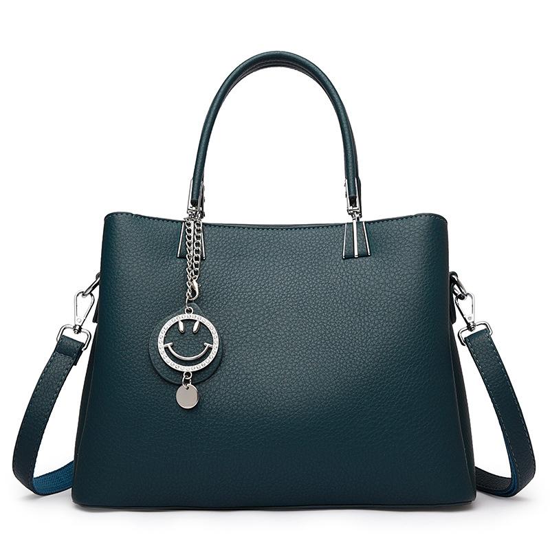 

Handbag bag women s solid color fashion trend simple shoulder messenger women s bag large capacity bag синій